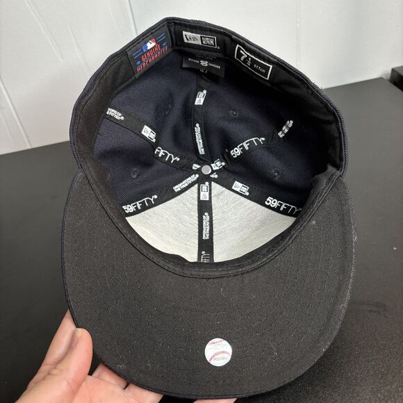 Boston Red Sox Script Baseball MLB New Era 59Fifty Fitted Hat Size 7 1/4 Wool - Picture 7 of 11